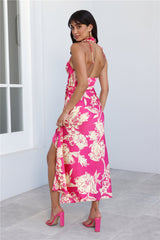 Luxe Launch Halter Maxi Dress Pink