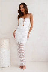 Perfectly You Mesh Maxi Dress White