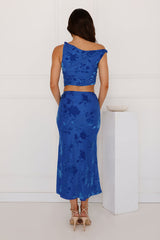 Neon Night Midi Skirt Blue