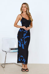 Love Based Mesh Maxi Dress Blue