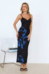 Love Based Mesh Maxi Dress Blue