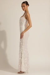 Embellished Fishtail Corset Gown in White