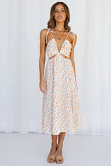 Simple And Sweet Midi Dress Orange