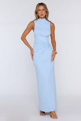 Radiant Petal Maxi Dress Blue