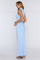 Radiant Petal Maxi Dress Blue
