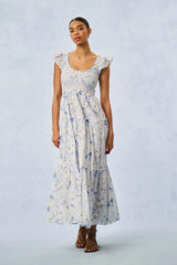 Chessie Heirloom Print Cotton Maxi Dress