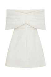 Gloria Mini Off Shoulder Drape Dress - White