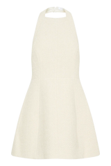 Carina Boucle Halter Mini Dress - Ivory