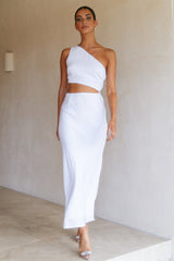 RUNAWAY Cedros Midi Slip Dress White