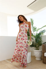 Pure Serenity Halter Maxi Dress Pink