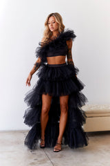 Drinks On The House Tulle Top Black
