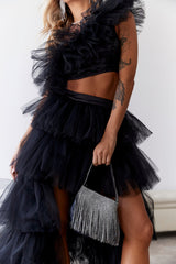 Drinks On The House Tulle Top Black