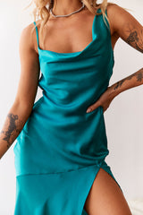 Silky Nights Midi Dress Teal