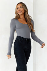 BASE Second Skin Long Sleeve Bodysuit Charcoal
