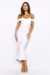 Classy Party Midi Dress White