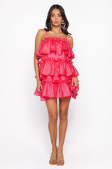 Champagne Towers Mini Dress Hot Pink