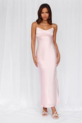 The Samara Satin Maxi Dress Pink