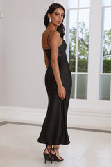 Dressing To Impress Satin Maxi Dress Black
