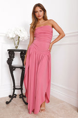 Spinning Queen Strapless Maxi Dress Brick