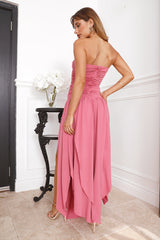 Spinning Queen Strapless Maxi Dress Brick