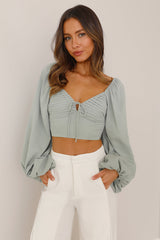 Everywhere And Beyond Crop Top Sage