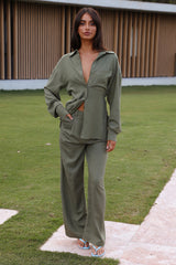 LIONESS Horizon Backless Shirt Khaki