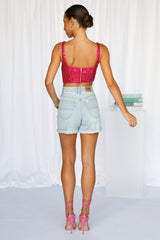 Ooh La La La Crop Pink Sequin