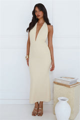 Wait For Love Halter Maxi Dress Yellow