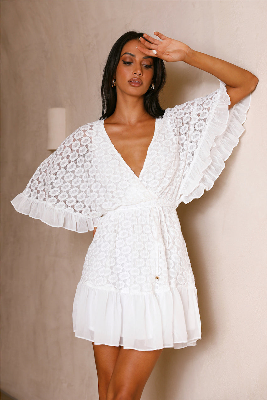 Poppin Heart Dress White