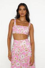 Dancing Under The Glow Crop Top Pink