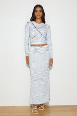 C/MEO COLLECTIVE Eventually Knit Skirt Blue