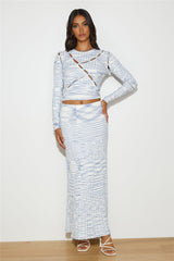 C/MEO COLLECTIVE Eventually Knit Skirt Blue