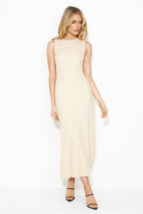 Wheat Fields Knitted Maxi Dress Beige