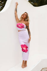 Pansies Bouquet Crop Top Lilac