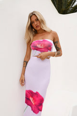 Pansies Bouquet Crop Top Lilac