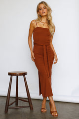 Ways I Loved You Knit Midi Dress Chocolate