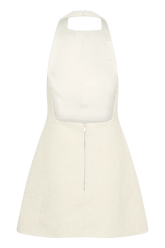 Carina Boucle Halter Mini Dress - Ivory