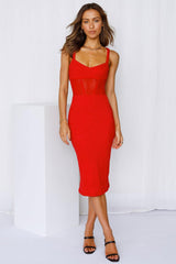 Cant Hold Us Midi Dress Red