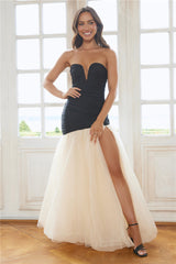Fashionable Entrance Strapless Maxi Dress Black