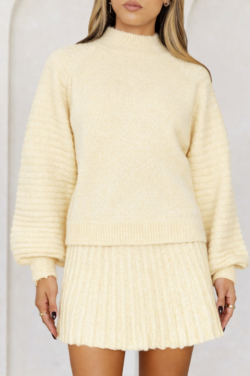 Seasonal Style Knit Sweater Yellow