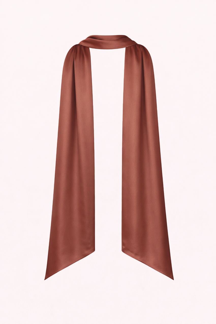 Satin Neck Scarf Bronze