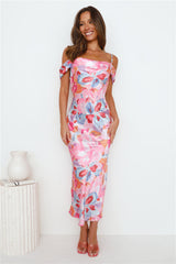 It's Always Her Satin Maxi Dress Pink