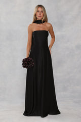 Satin Neck Scarf Black