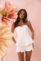 Dewdrop Dreams Strapless Top White
