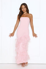 Lullaby Glow Strapless Maxi Dress Pink