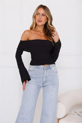 Reputation Off Shoulder Top Black