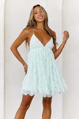 Feel The Breeze Mesh Mini Dress Mint
