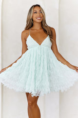 Feel The Breeze Mesh Mini Dress Mint
