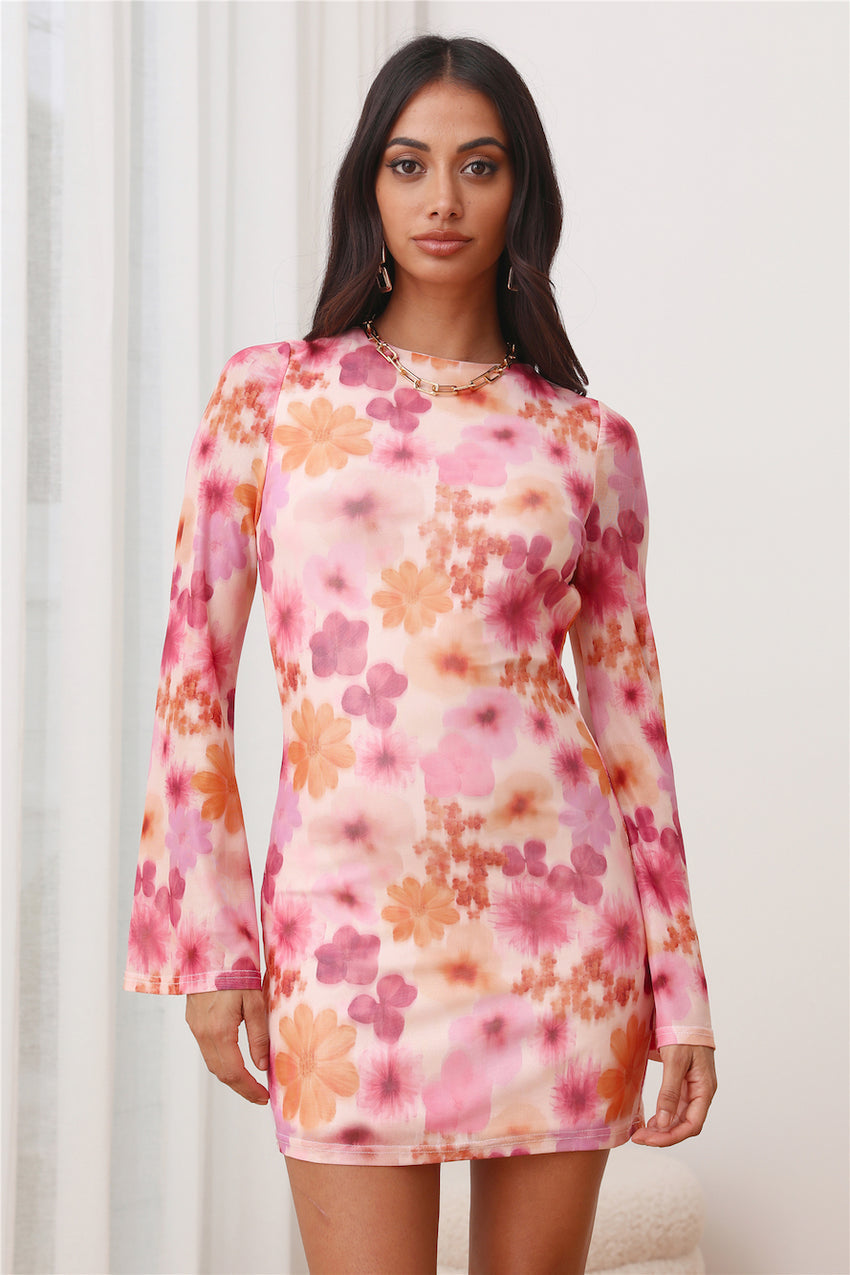 RUNAWAY Lanah Mini Dress Orange Floral