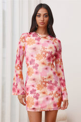 RUNAWAY Lanah Mini Dress Orange Floral